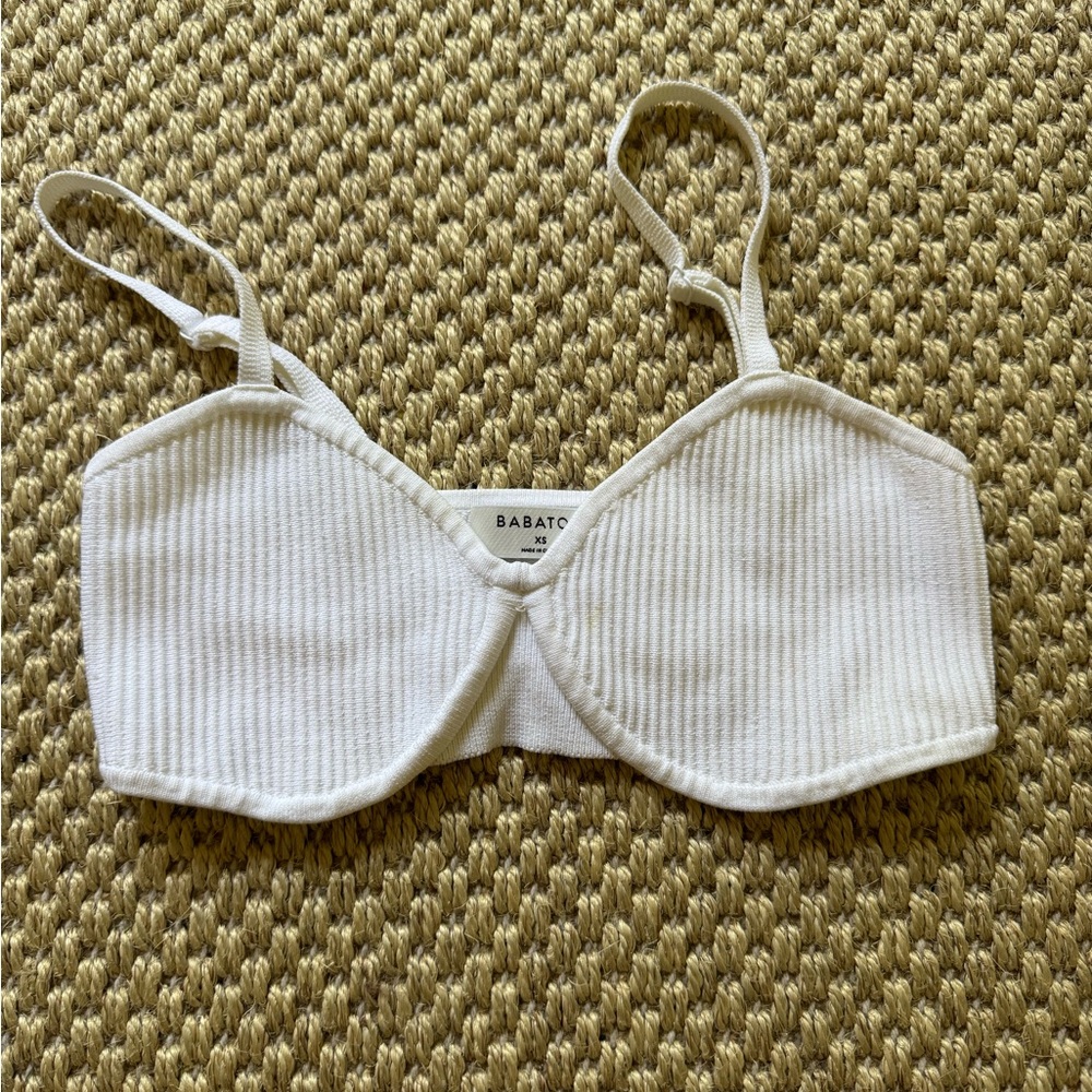 Aritzia Babton bra crop top white